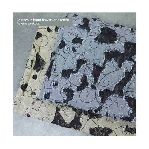 现货新全棉色织双面覆合烧花绣花布烂花工艺蕾丝镂空春夏特色面料