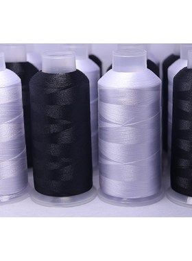 108D/2黑色涤纶绣花线 服皮革制品刺绣线 脚垫绗绣线棉织品绗缝线