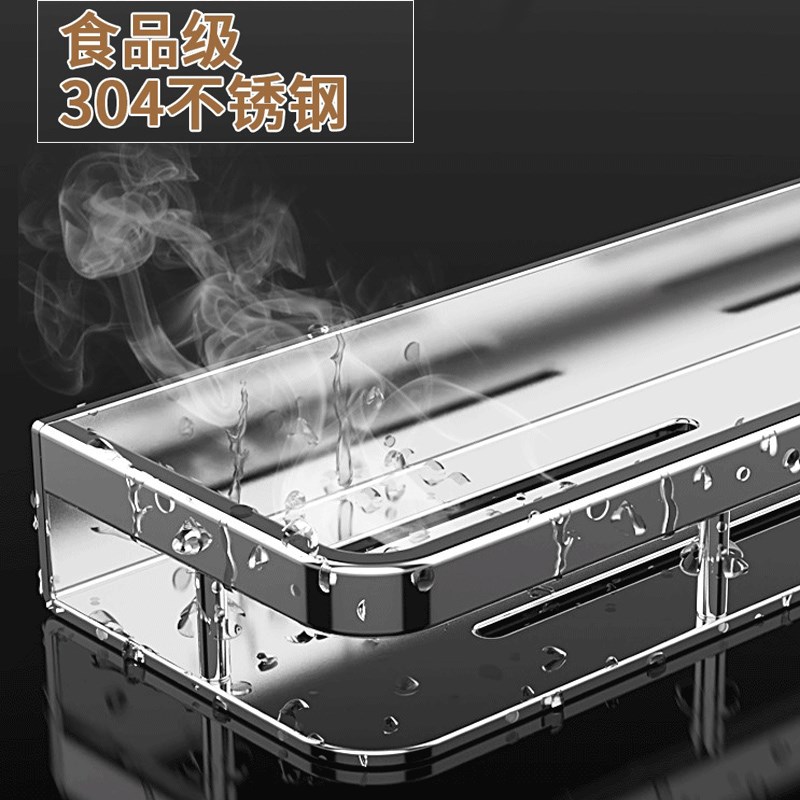 厨房吸盘置物架壁挂式304不锈钢收纳架免打孔多功能墙上调味料架