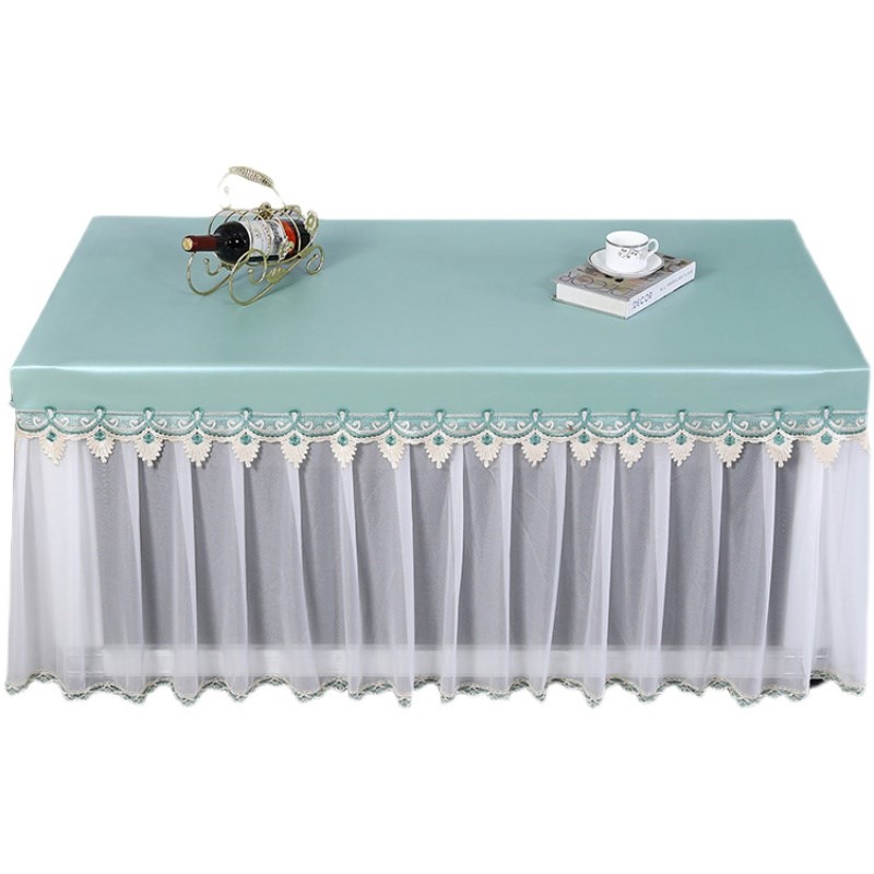 X9IG新款防水防油茶几桌布烤火桌罩正方形皮罩蕾丝免洗桌布长方形
