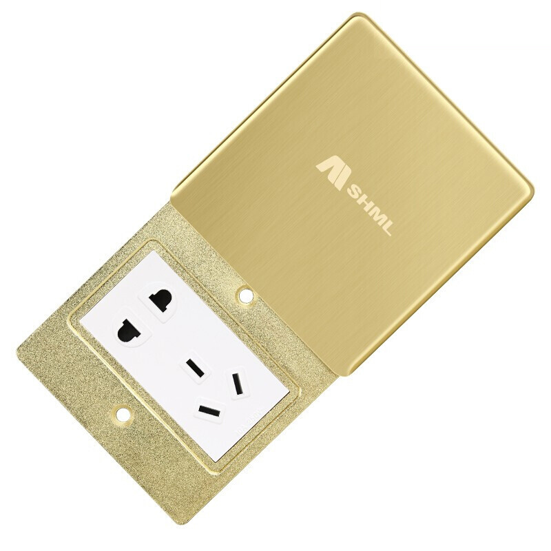 梅兰日兰地插座全铜防水插座五孔地插86型平推隐藏式地面插座