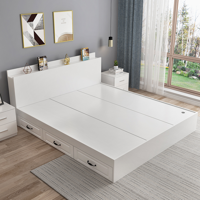 榻榻米床1.5米板式床多功能双人床1.8米现代简约高箱储物床收纳床