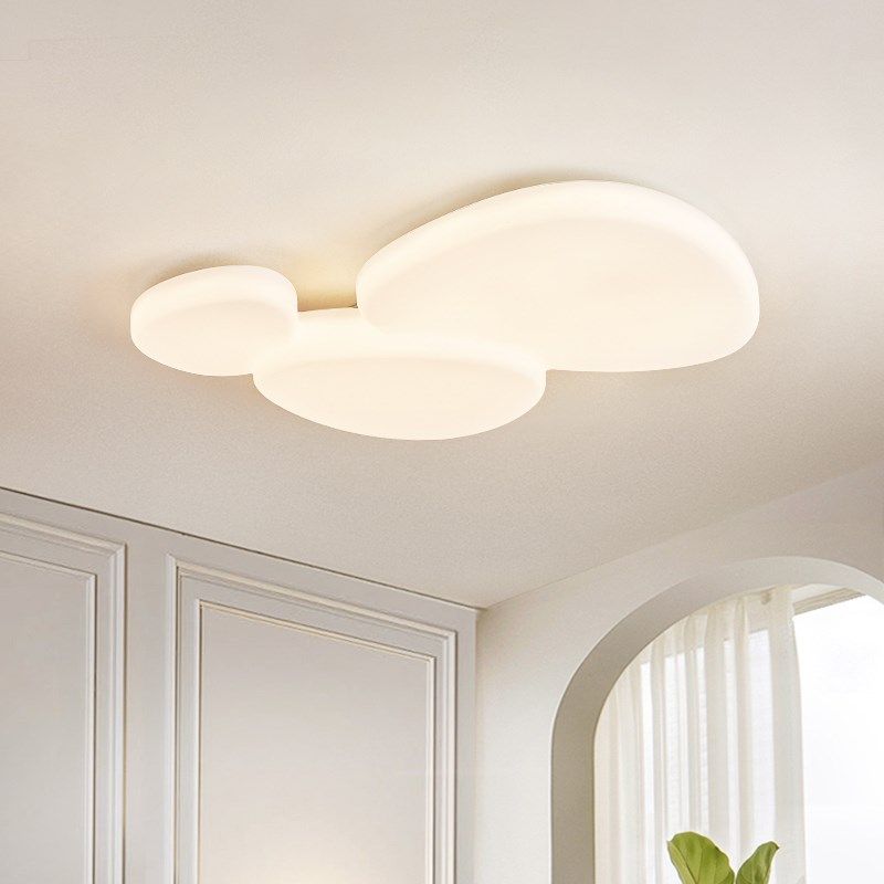 萨洛尼全光谱护眼吸顶灯客厅灯卧室主灯具鹅卵石简约大气奶油风