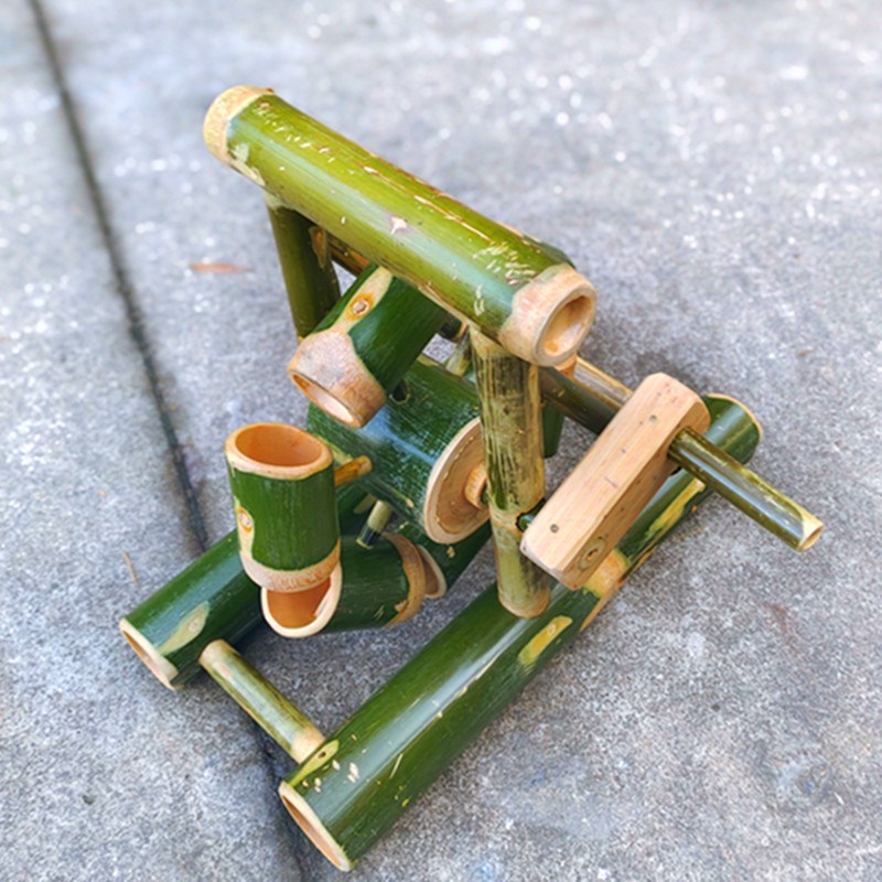 幼儿园玩水区沙水池玩具竹水车水轮转轮玩水玩沙工具户外竹子玩具