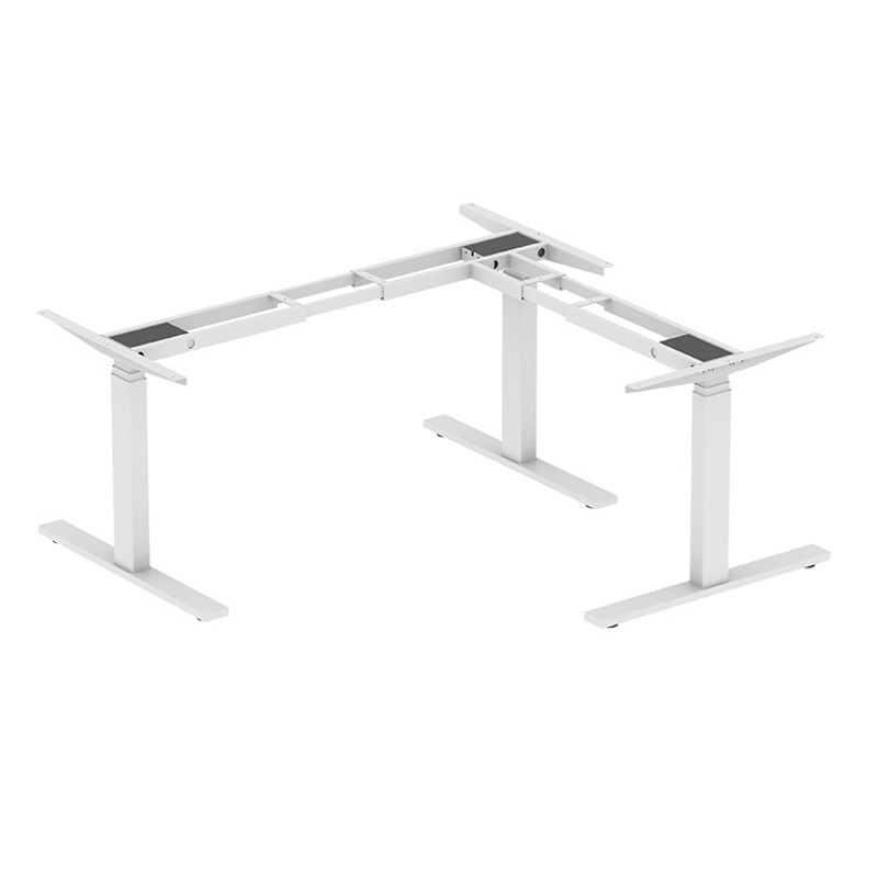 L型电动升降桌90度拐角自动调节站立式办公工作台三腿电脑桌支架