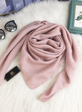2024夏天新款围巾女纯色护颈围脖大方巾丝巾百搭空调披Z肩时尚纱