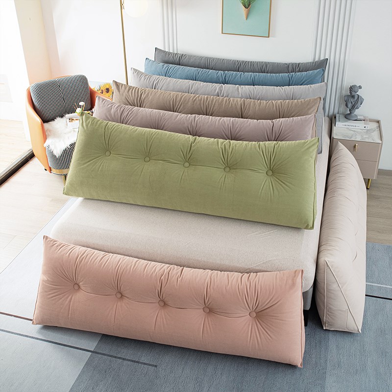 日式磨砂绒三角牀头靠垫靠枕沙发长条软包榻榻米大靠背卧室可拆洗