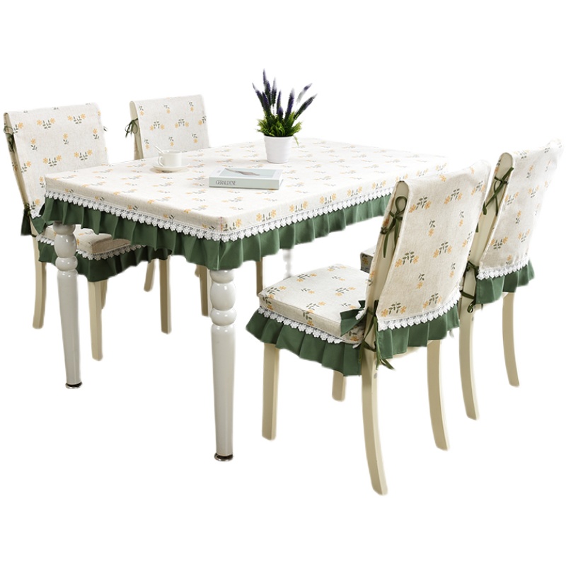 桌布客厅定制田园清新餐桌椅套罩布艺长方形幼儿园学生课桌子椅套