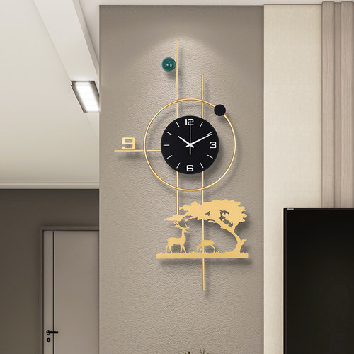 钟表挂钟客厅家用简约挂墙现代装饰时钟时尚免打孔网红静音石英钟