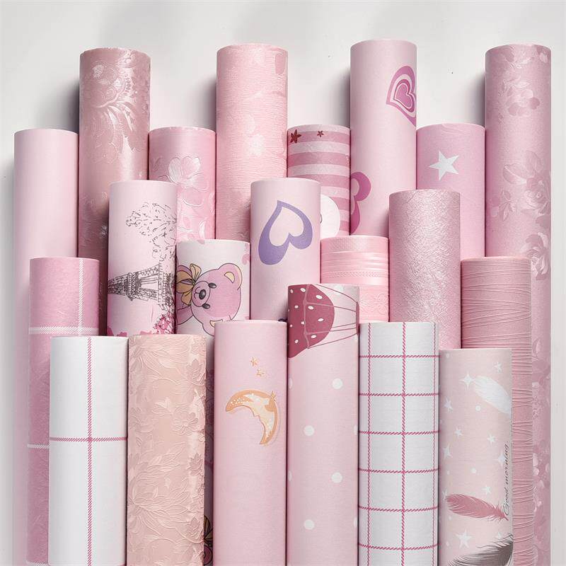 墙纸自粘卧c室温馨10米女孩房间粉色防水防潮卡通学生宿舍壁纸贴