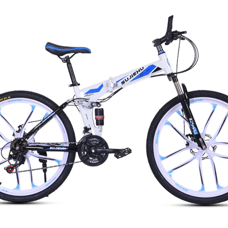 工厂销自行车软尾车架26寸24寸折叠山地自行车架T双减震双碟刹高