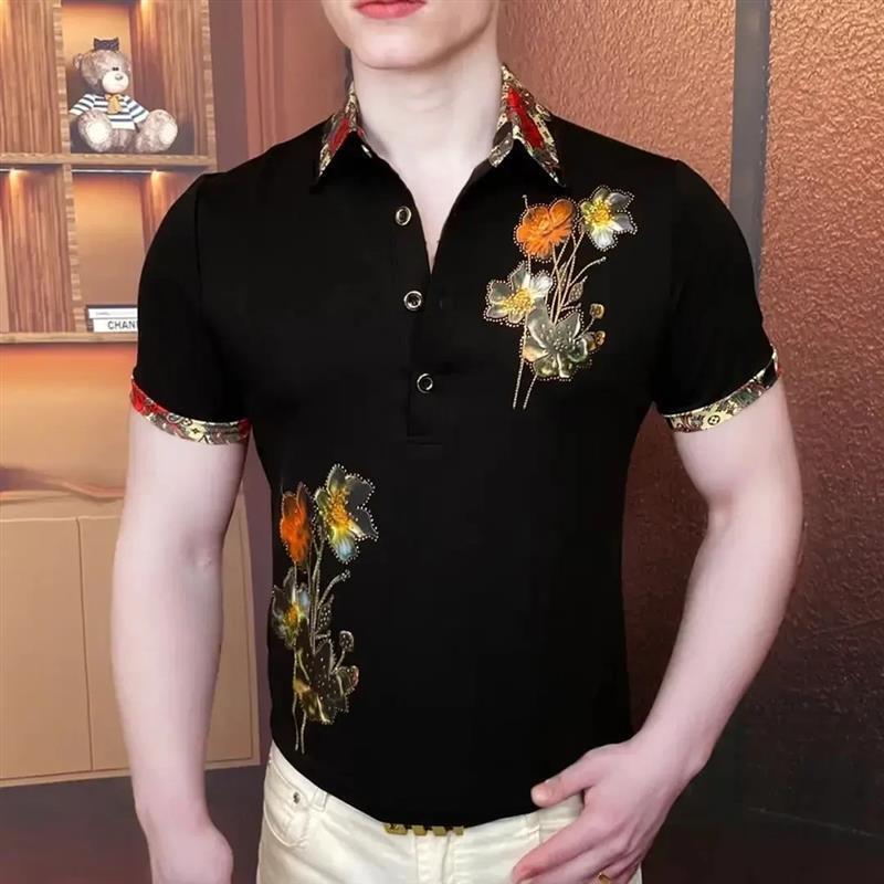 锋界服饰20夏季POLOr衫半袖男士时尚潮流修E身翻领百搭帅气休闲k