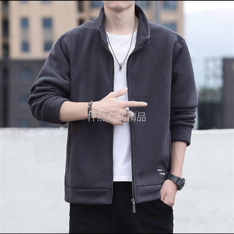 陆海丰轻奢D服饰男装秋冬男士立领休闲宽松卫衣摇粒绒夹克开衫外