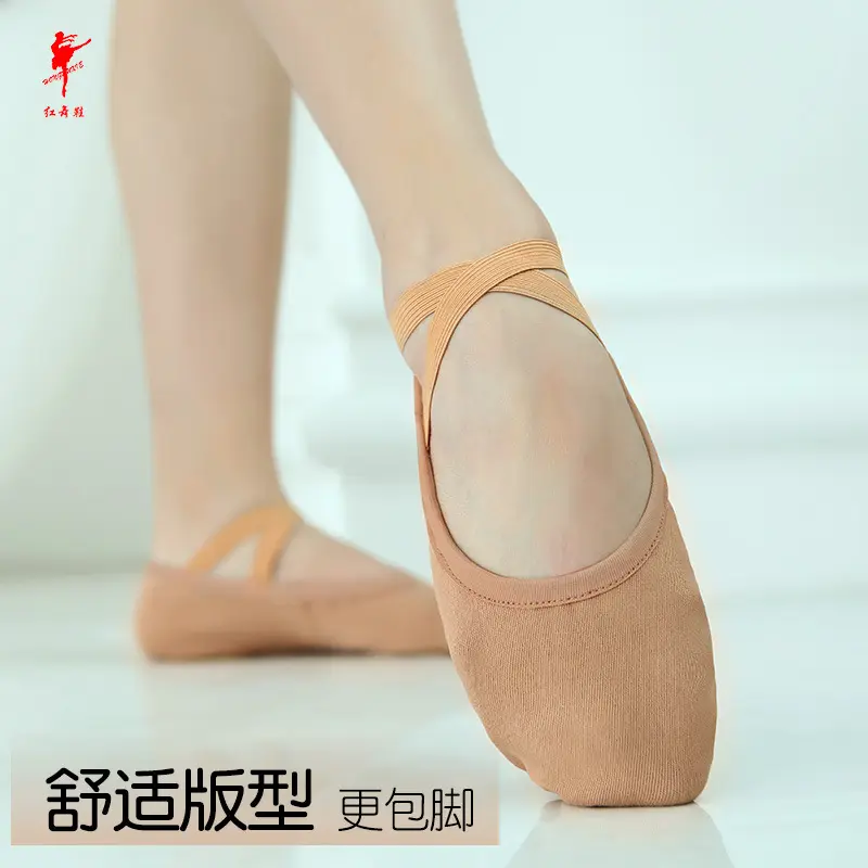 红舞鞋成人舞蹈软底练功鞋 女猫爪 跳舞瑜伽鞋 弹力芭蕾舞鞋1041S