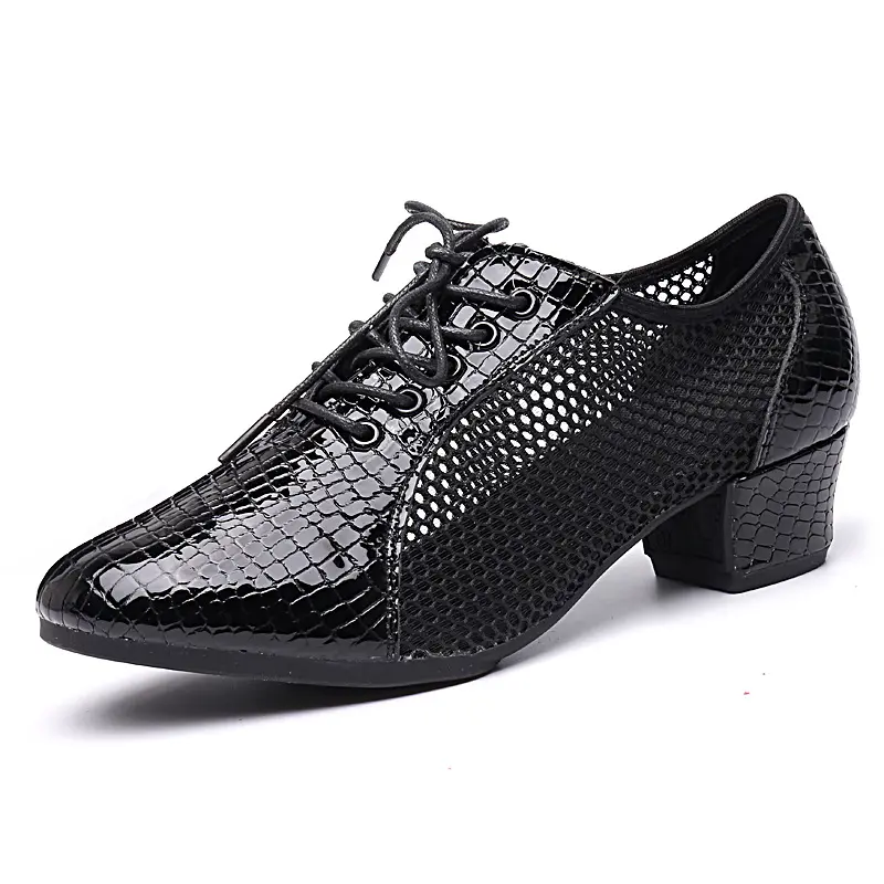 舞帕交谊舞鞋女士中高跟广场舞吉特巴牛皮舞蹈鞋平时穿透气夏季