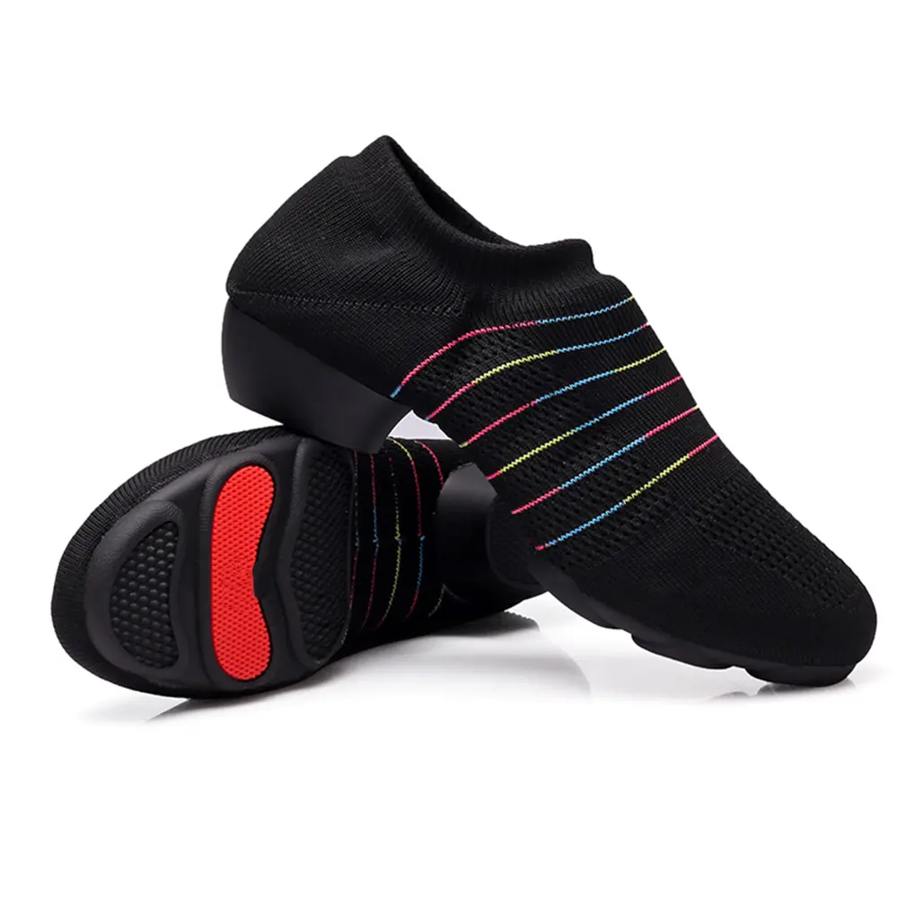 女成人拉丁舞蹈鞋室外飞织啦啦广场舞健身操教师鞋女士表演跳舞鞋