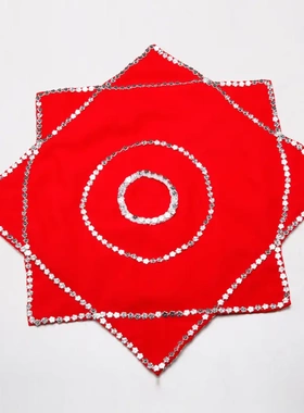 红舞鞋 二人转梅花亮片秧歌手绢道具舞蹈用品秧歌广场舞手巾90095