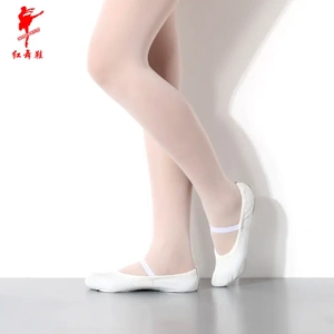 红舞鞋朝鲜族传统勾勾鞋白色古典室内练功帆布舞蹈鞋平底10053