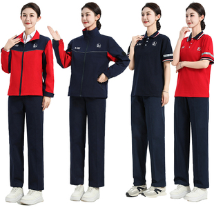 中国石化新款加油站工作服春秋长袖短袖防静电冬装棉衣加气站半袖