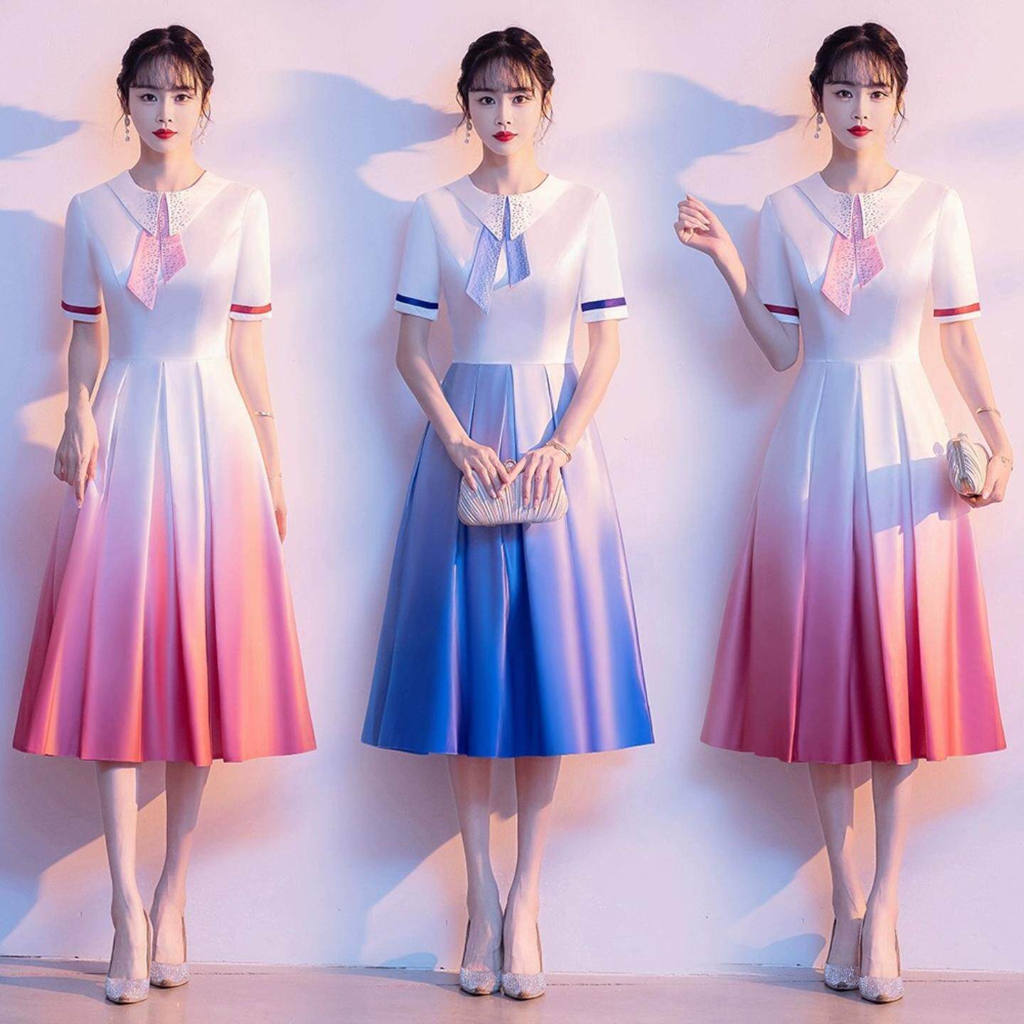红歌大合唱团女学生朗诵演出服｜