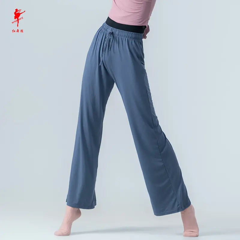 红舞鞋莫代尔舞蹈裤宽松直筒夏季练功服古典舞现代舞阔腿裤 N2399