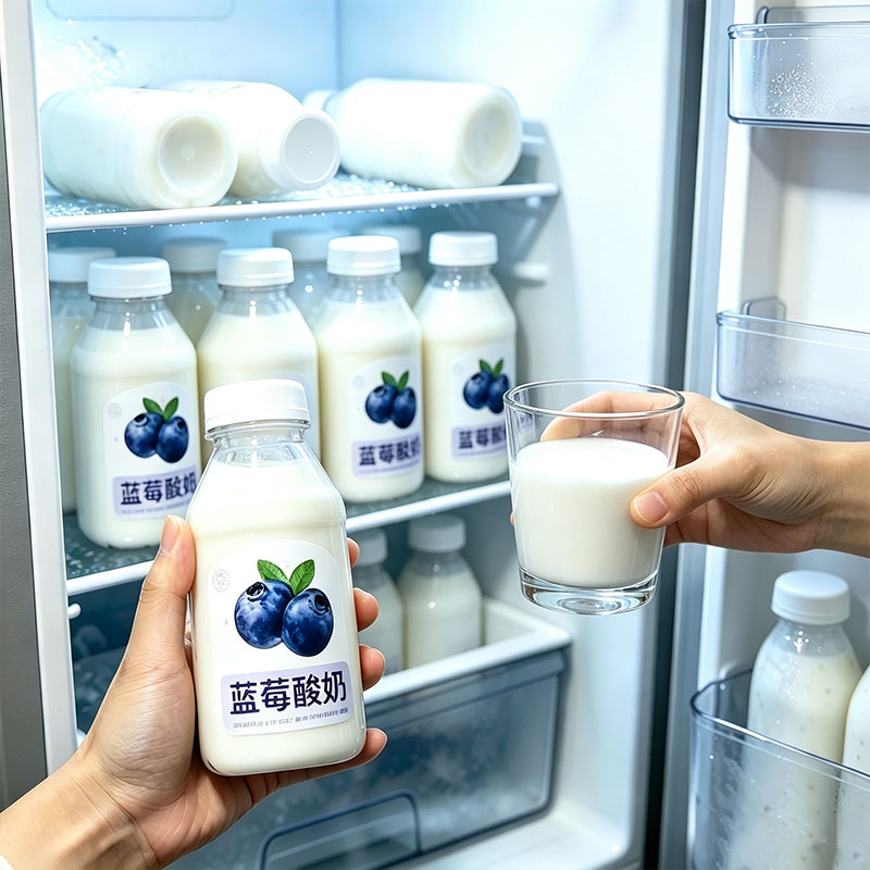 蓝莓酸奶0添加蔗糖0脂肪268ml*24瓶叶黄素酯早餐代餐酸奶风味饮料