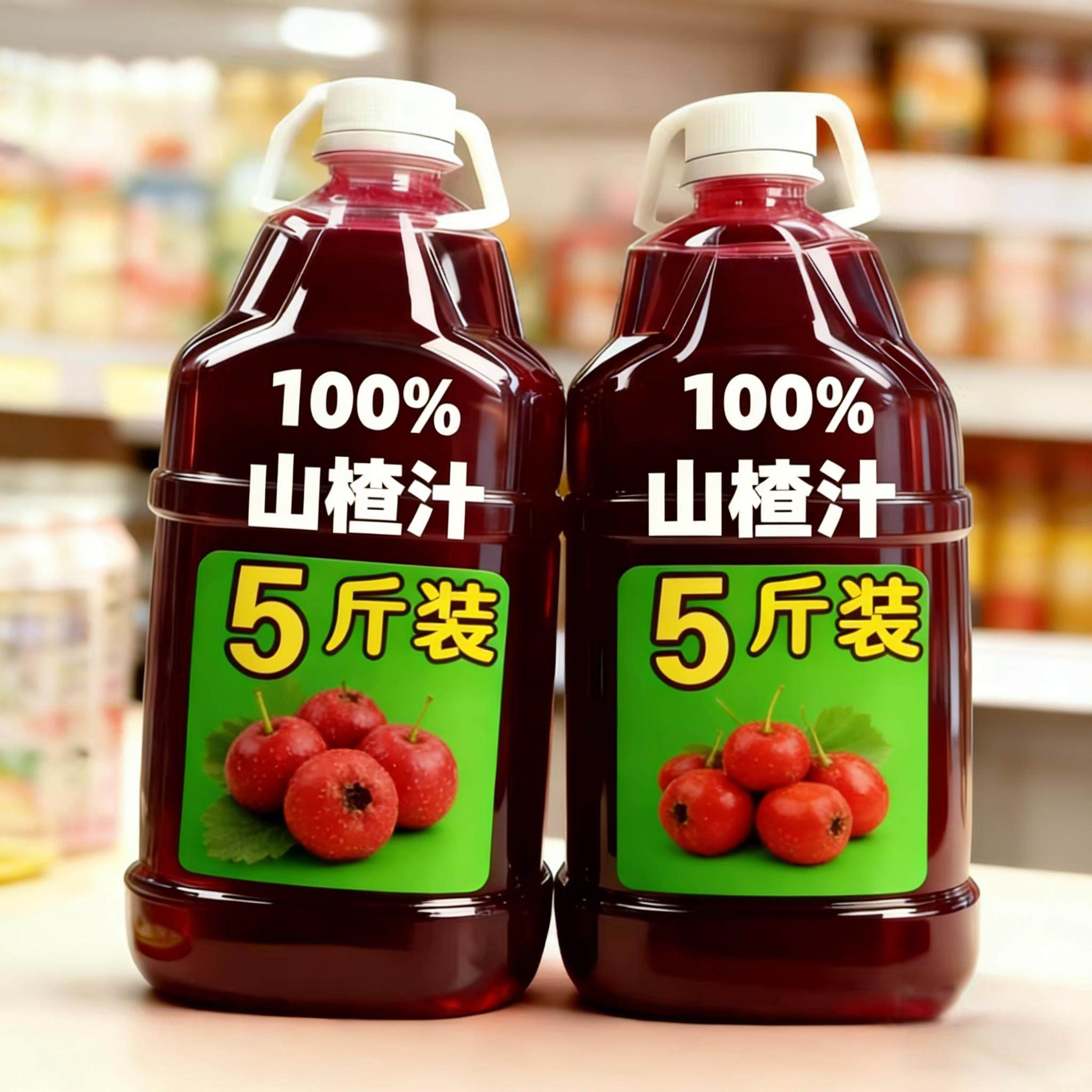 正宗山楂汁100%NFC果汁饮料1.25L*2大瓶无添加剂0色素饮料新日期