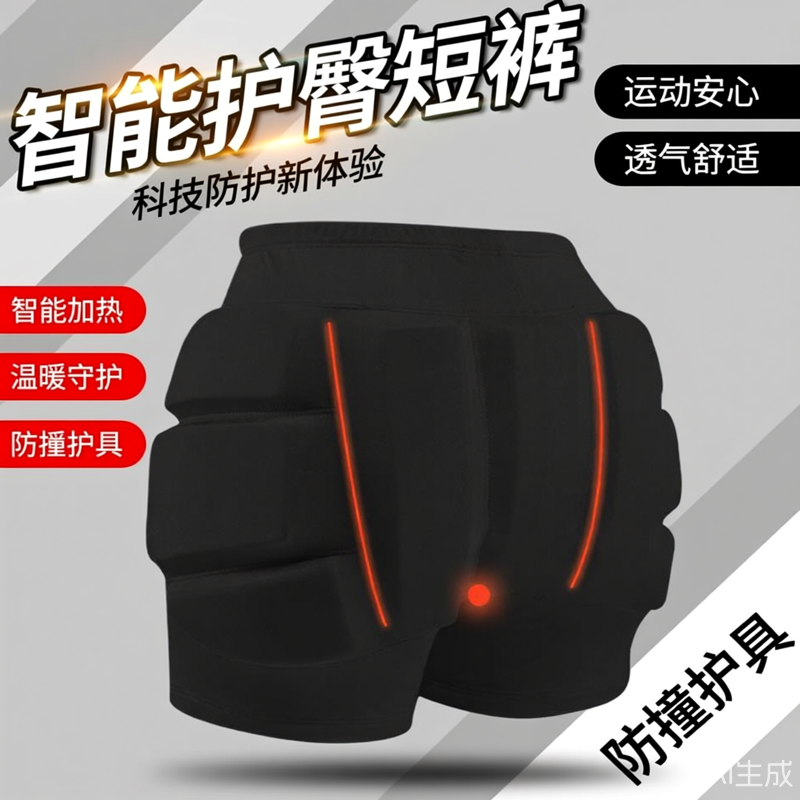 儿童花样滑冰护臀垫成人轮滑雪护具防摔裤屁垫保暖单双板装备专用