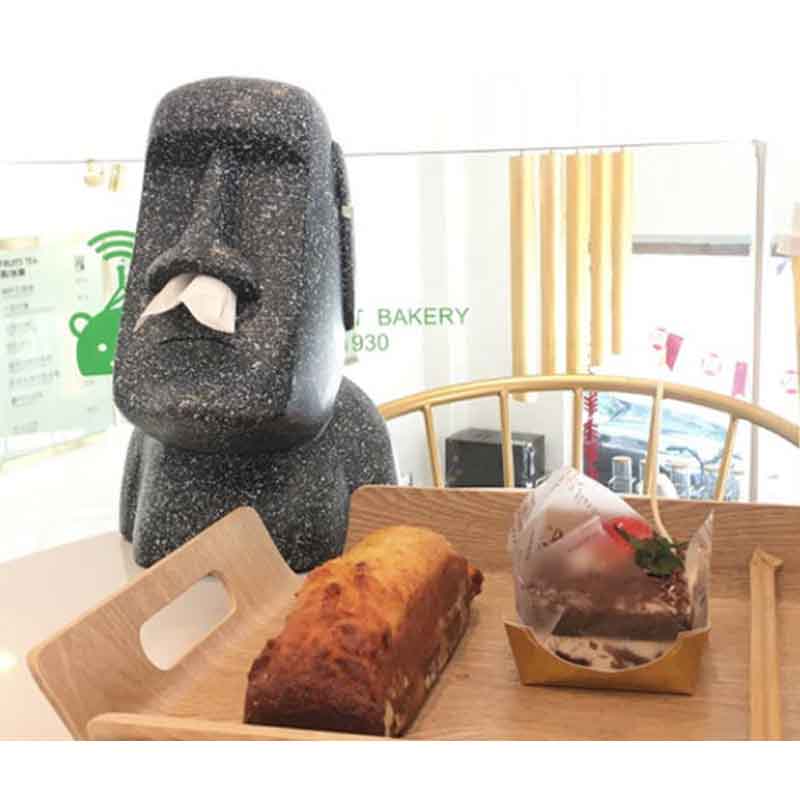纸抽盒鼻子摩艾树脂纸巾盒
