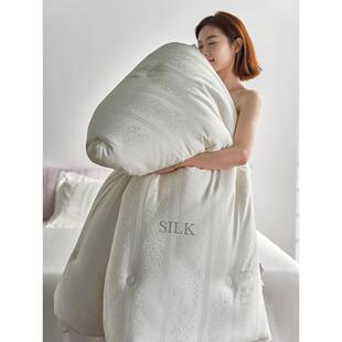 罗兰家纺轻奢提花蚕丝大豆纤维被子春秋二合一子母被单双人被芯冬