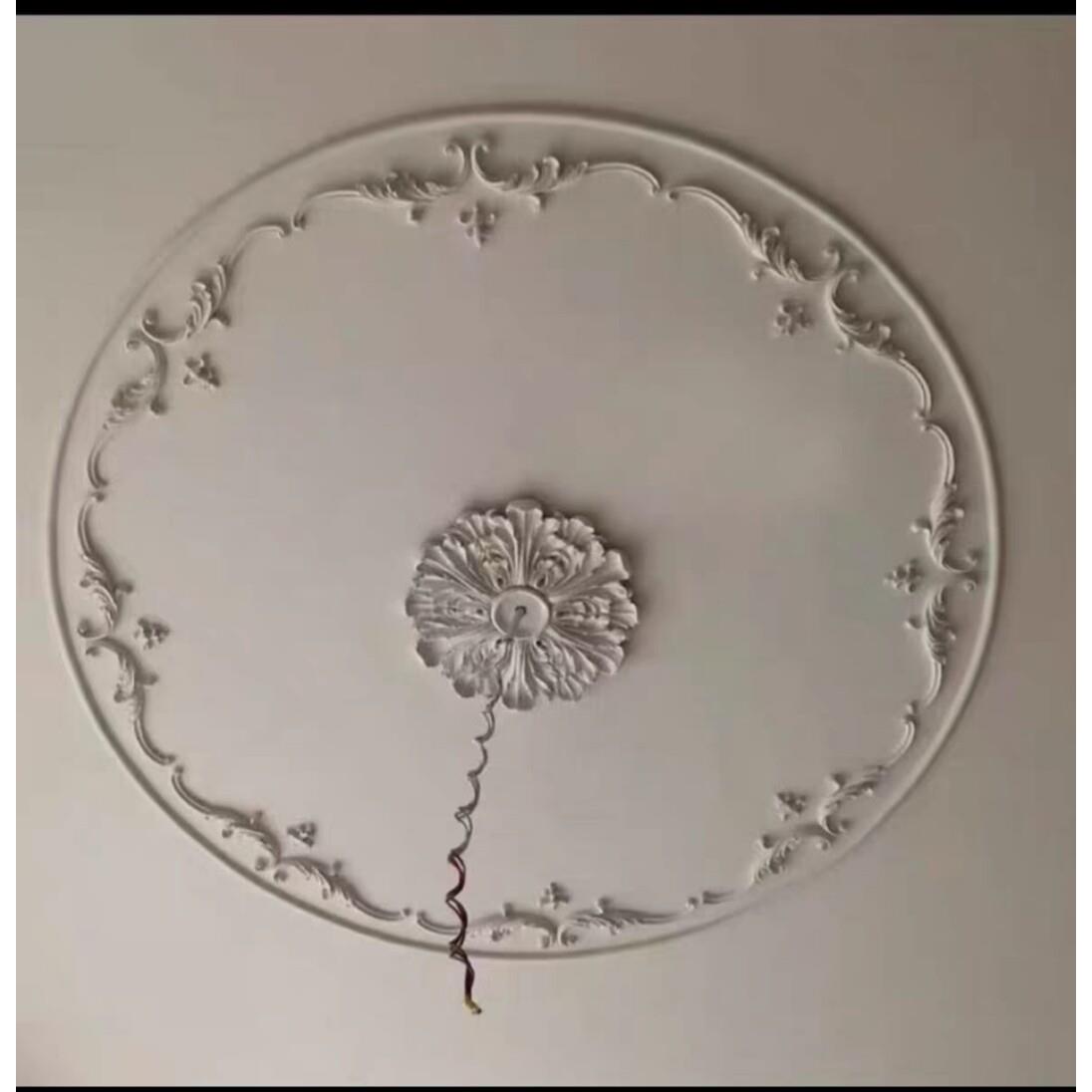 石膏法式灯盘拼花组合复古装饰造型花灯圆盘浮雕圆形欧式悬吊式天