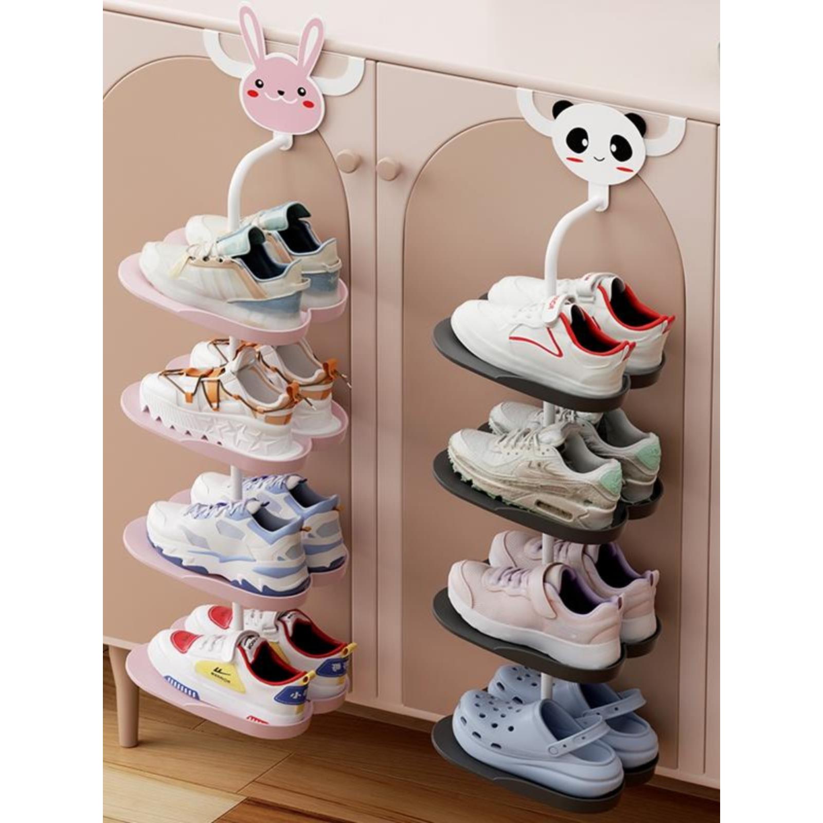 2025新款挂式儿童鞋架窄款小型鞋架玄关鞋子收纳可旋转高度可调