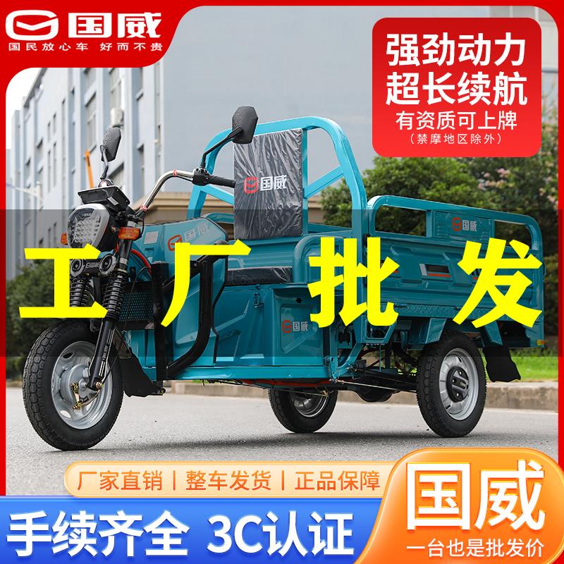国威电动三轮车载重王爬坡山区家用大功率摆摊拉货农用三轮电瓶车