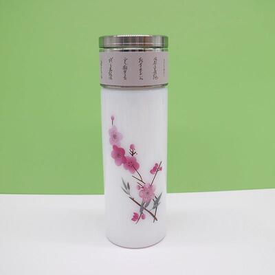 会销礼品 玉瓷毛瓷杯7501杯 翠竹梅花杯 车载水杯商务带盖子 办公