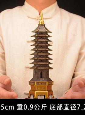 黄铜9层文昌塔13层九层八卦文昌宝塔纯铜十三层书房书桌办公摆件