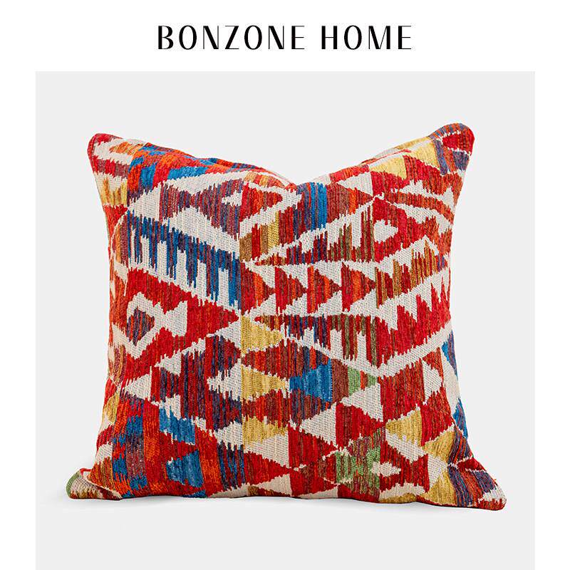 红色喜庆色织提花客厅沙发抱枕高级感轻奢靠垫套不含芯靠背垫腰枕