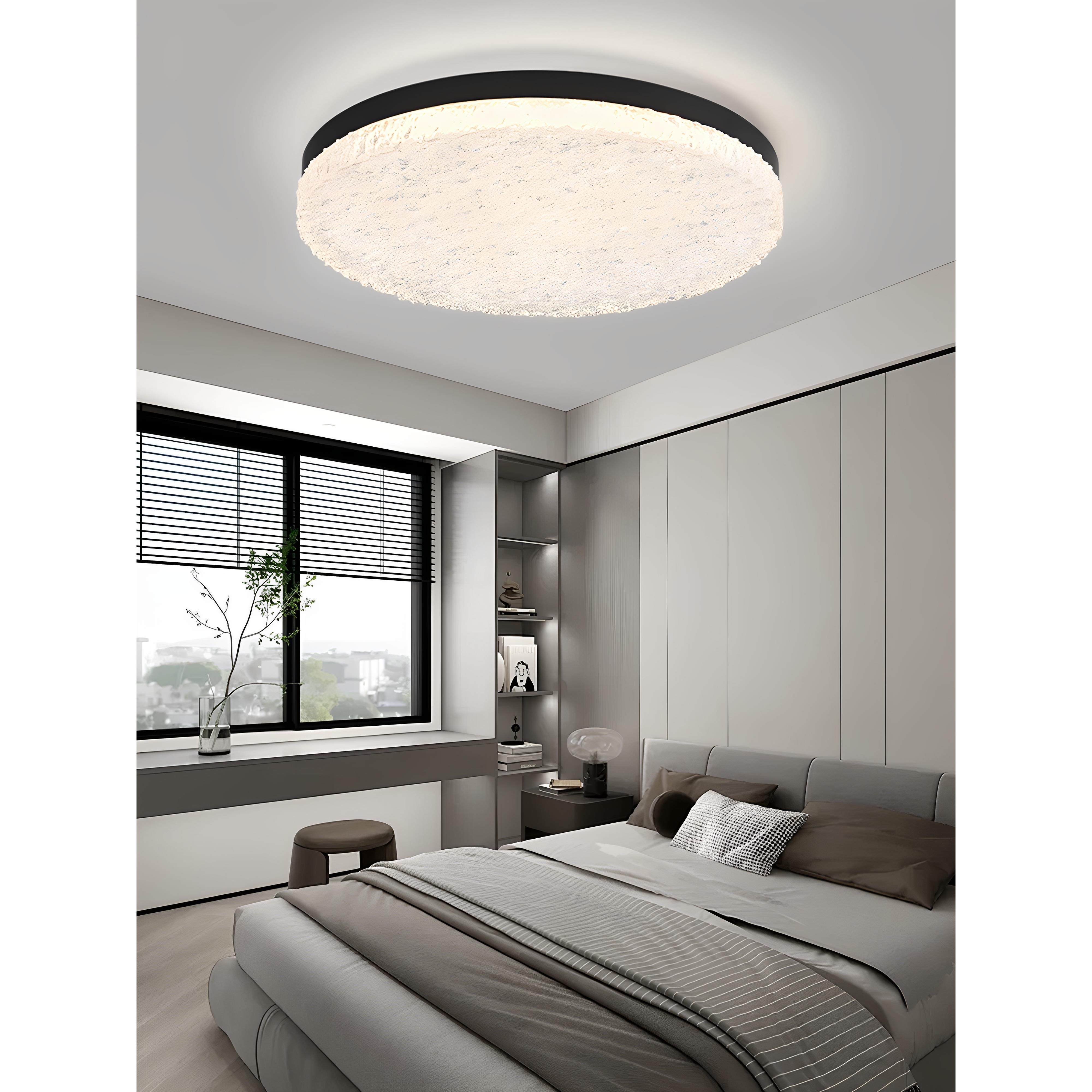 意式极简卧室吸顶灯现代简约圆形高亮度全光谱护眼智能书房灯具