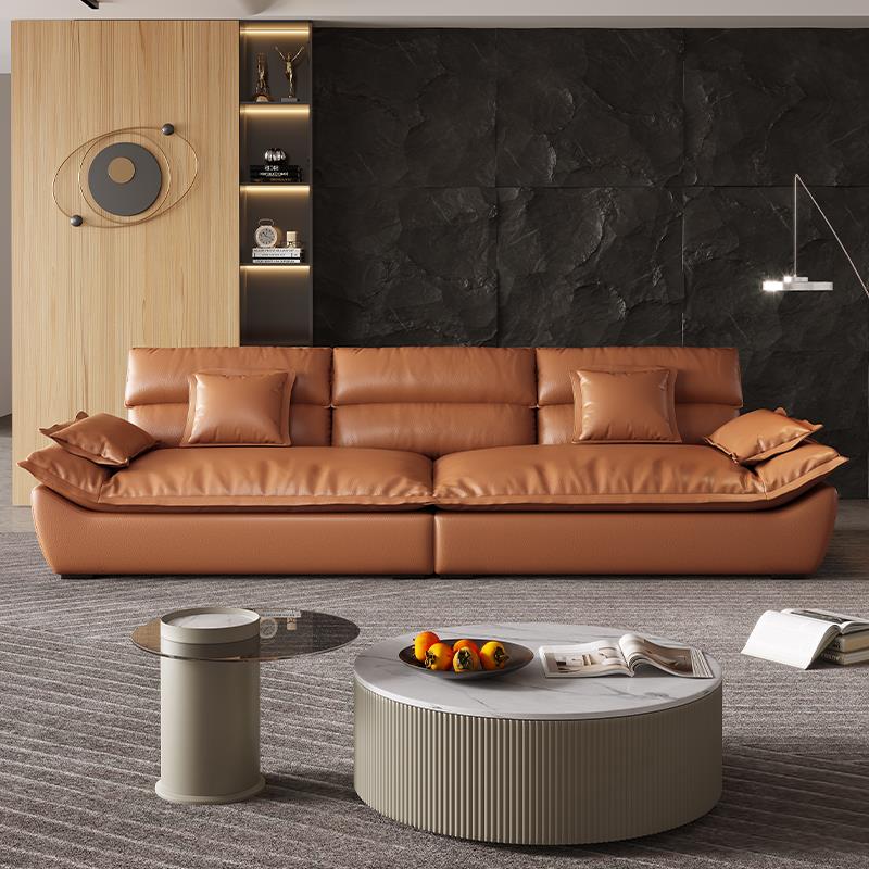 政府补贴华瑞娜意式极简猫抓皮高靠背帆船沙发客厅简约小户型沙发