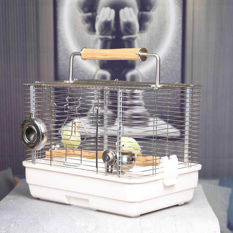 183小宠物外出鸟笼户外放飞使用不锈钢宠物笼中小型鹦鹉外带笼