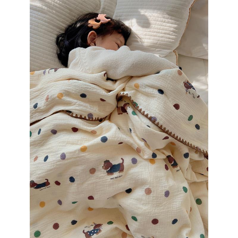 A类全棉四层纱布盖毯午睡毯纯棉休闲毯夏凉空调毯儿童宝宝婴儿毯