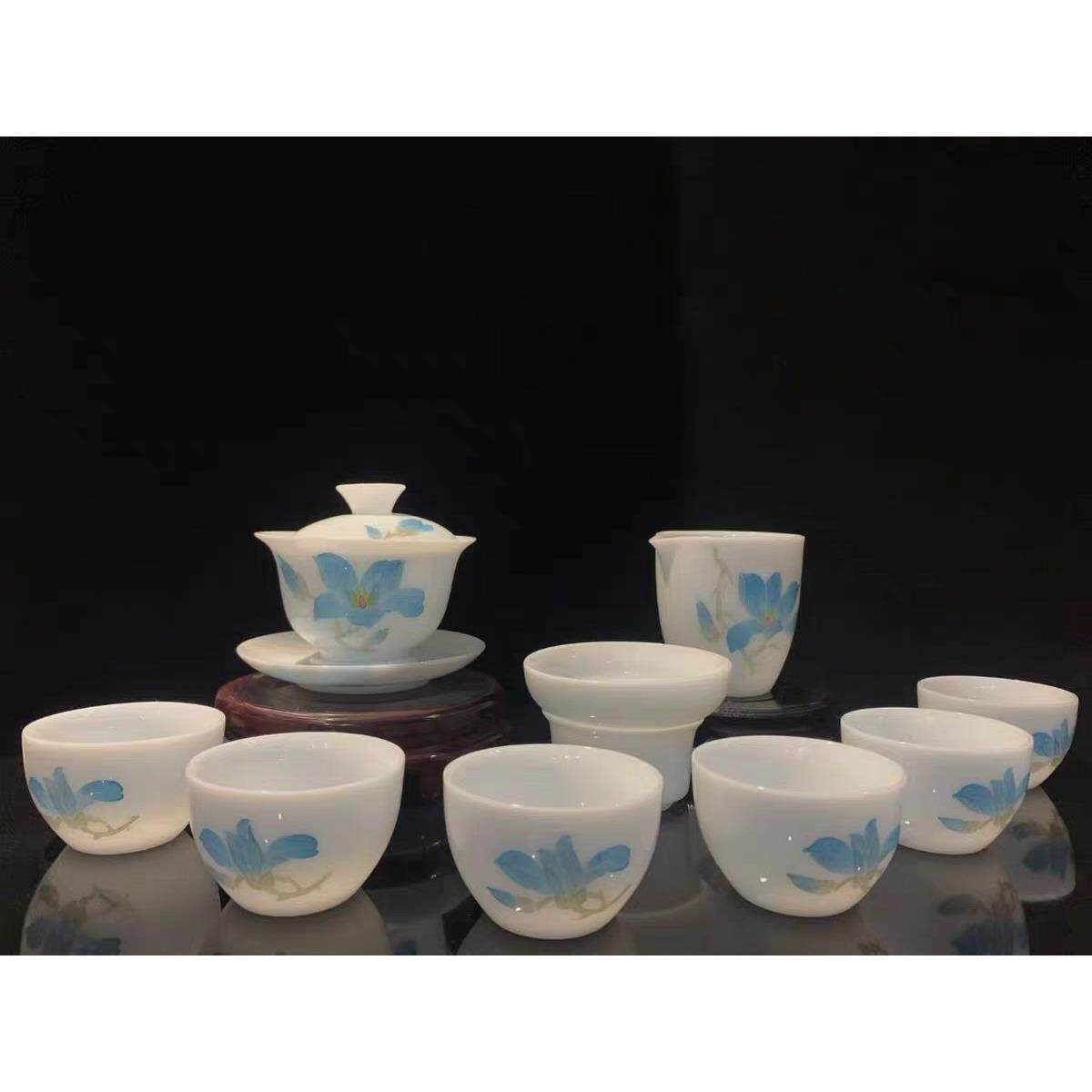 醴陵釉下五彩手绘茶具套组家用办公泡茶壶茶杯高温陶瓷HH