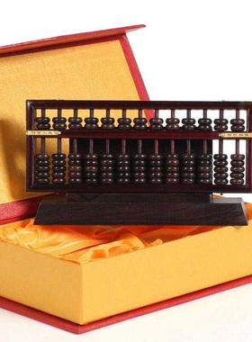 紫檀木质老式小算盘红木雕刻工艺品实木制儿童算盘装饰品桌面摆件