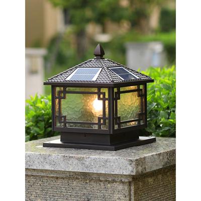 柱灯户外太阳能庭院灯户外防水超亮门柱别墅栅栏新气象柱灯