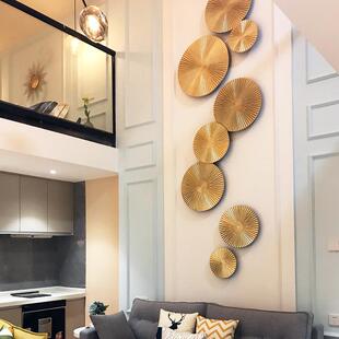 轻奢墙面装饰挂饰高级感别墅挑空客厅楼梯沙发背景墙金属壁饰挂饰