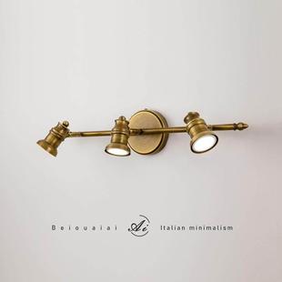 复古全铜镜前灯卫生间卧室化妆镜镜灯浴室厕所壁灯过道玄关照画灯