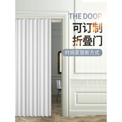 PVC折叠门开燃气厨房临时门免打孔简易门商铺门隔断门移门推拉门