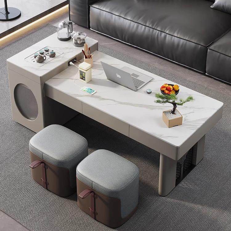 2024新款伸缩岩板功夫茶几小户型茶桌茶台烧水壶一体客厅家用轻奢,住宅家具,家用茶台/茶桌,淘宝优惠券,粉丝福利购,淘宝优惠卷