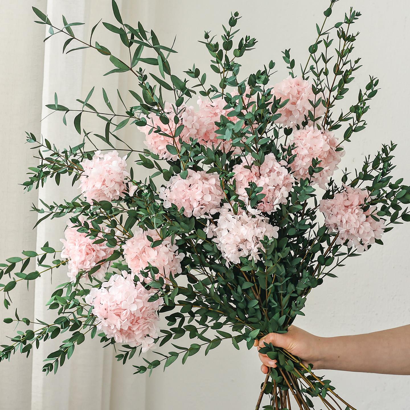 绣球永生花高级感真花干燥花花束插花客厅家居装饰花艺摆件店铺摆