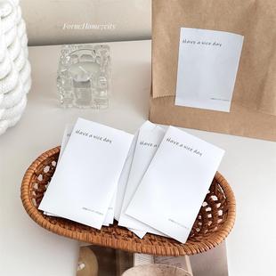 day 100张 nice 简约白色英文贴纸礼物打包封口贴ins风 Have