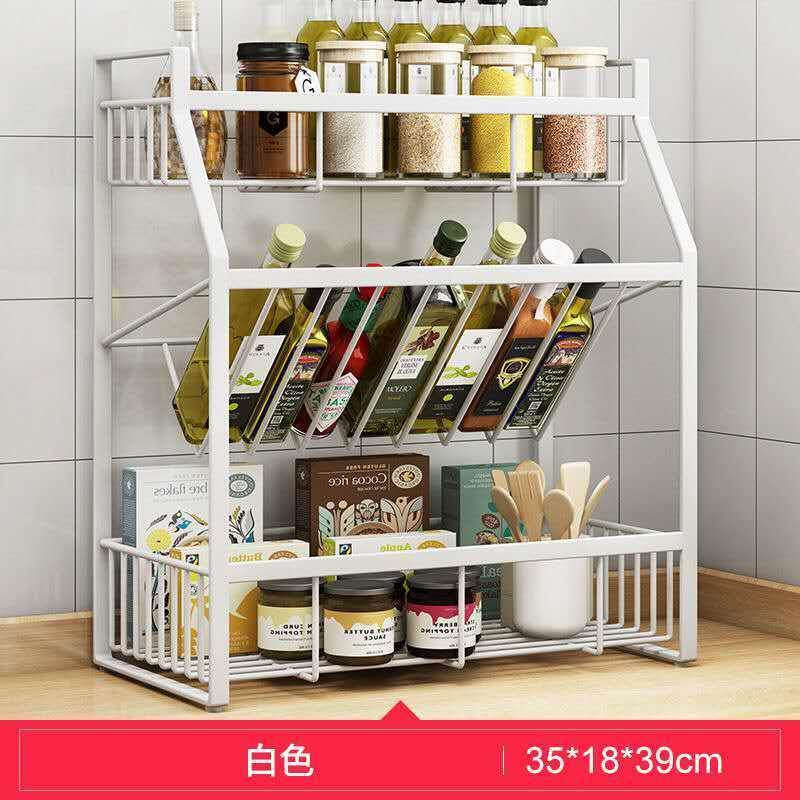 厨房置物架调料架铁艺酱油醋收纳架子调料瓶调味品调味收纳架子